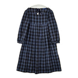 NIMES チェック ウール ワンピース ブルー ブラック レディース ニーム【中古】5-0827T∞