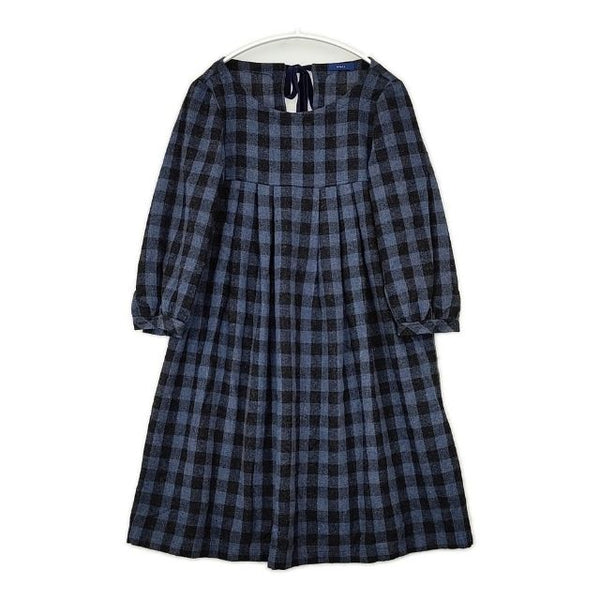 NIMES チェック ウール ワンピース ブルー ブラック レディース ニーム【中古】5-0827T∞