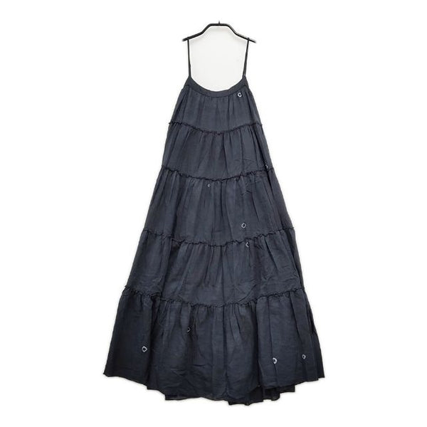 maku textiles インディゴ染 インド製 コットンシルク キャミソール ワンピース ネイビー レディース マクテキスタイルズ【中古】5-0714S∞