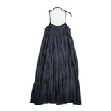maku textiles インディゴ染 インド製 コットンシルク キャミソール ワンピース ネイビー レディース マクテキスタイルズ【中古】5-0714S∞