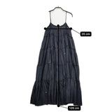 maku textiles インディゴ染 インド製 コットンシルク キャミソール ワンピース ネイビー レディース マクテキスタイルズ【中古】5-0714S∞