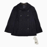 mina perhonen 新品未使用 pa2201 log ウールシルク 刺繍 定価78750円 ジャケット ネイビー レディース ミナペルホネン【中古】5-0818T∞