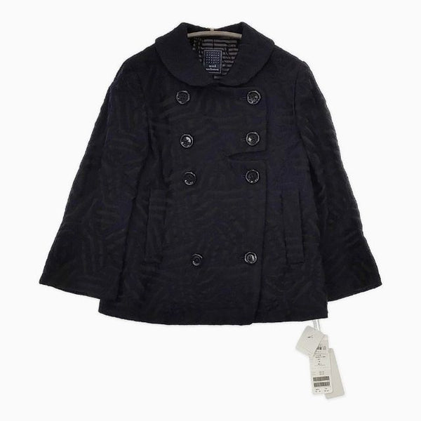 mina perhonen 新品未使用 pa2201 log ウールシルク 刺繍 定価78750円 ジャケット ネイビー レディース ミナペルホネン【中古】5-0818T∞