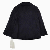 mina perhonen 新品未使用 pa2201 log ウールシルク 刺繍 定価78750円 ジャケット ネイビー レディース ミナペルホネン【中古】5-0818T∞