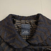 mina perhonen 新品未使用 pa2201 log ウールシルク 刺繍 定価78750円 ジャケット ネイビー レディース ミナペルホネン【中古】5-0818T∞