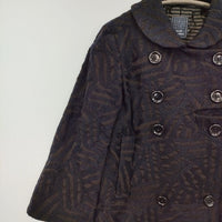 mina perhonen 新品未使用 pa2201 log ウールシルク 刺繍 定価78750円 ジャケット ネイビー レディース ミナペルホネン【中古】5-0818T∞