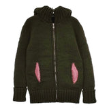 mina perhonen ia8337 Rovaniemi ウール ニット ブルゾン カーキ レディース ミナペルホネン【中古】5-0827T∞