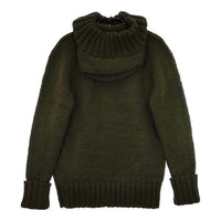 mina perhonen ia8337 Rovaniemi ウール ニット ブルゾン カーキ レディース ミナペルホネン【中古】5-0827T∞