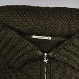 mina perhonen ia8337 Rovaniemi ウール ニット ブルゾン カーキ レディース ミナペルホネン【中古】5-0827T∞