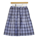MARGARET HOWELL 未使用 578-132114 コットンリネン チェック スカート ブルー レディース マーガレットハウエル【中古】5-0810M∞