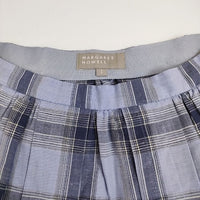 MARGARET HOWELL 未使用 578-132114 コットンリネン チェック スカート ブルー レディース マーガレットハウエル【中古】5-0810M∞