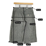 MARGARET HOWELL MHW07610373893 リネン ショートパンツ ハーフパンツ ショーツ グレー レディース マーガレットハウエル【中古】5-0810M∞