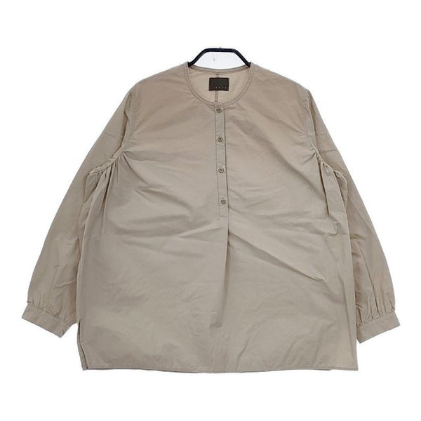 オローネ バンドカラーシャツ portom23093 プルオーバー 長袖 ブラウス シャツ グレージュ レディース オローネ【中古】5-0803M∞