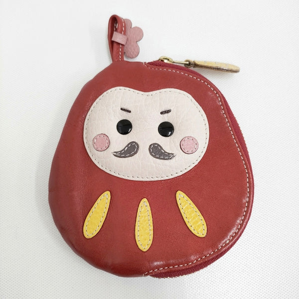 IBIZA マルチケース レザー だるま 小銭入れ コインケース レッド レディース イビサ【中古】5-0516G♪