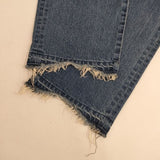 veritecoeur VC-2276 11.5ozデニム テーパード 定価25200円 カットオフ ジーンズ デニムパンツ ブルー レディース ヴェリテクール【中古】5-0830M∞