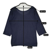 45R/45rpm コットン 長袖Ｔシャツ カットソー ロンＴ ネイビー レディース フォーティーファイブアールピーエム【中古】5-0810M∞