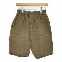 Ordinary fits OM-P134 サイズ1 リネンイージーショートパンツ ハーフパンツ ショーツ カーキ レディース オーディナリーフィッツ【中古】5-0613S♪