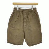 Ordinary fits OM-P134 サイズ1 リネンイージーショートパンツ ハーフパンツ ショーツ カーキ レディース オーディナリーフィッツ【中古】5-0613S♪