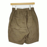 Ordinary fits OM-P134 サイズ1 リネンイージーショートパンツ ハーフパンツ ショーツ カーキ レディース オーディナリーフィッツ【中古】5-0613S♪