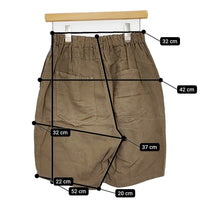 Ordinary fits OM-P134 サイズ1 リネンイージーショートパンツ ハーフパンツ ショーツ カーキ レディース オーディナリーフィッツ【中古】5-0613S♪