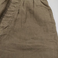 Ordinary fits OM-P134 サイズ1 リネンイージーショートパンツ ハーフパンツ ショーツ カーキ レディース オーディナリーフィッツ【中古】5-0613S♪