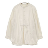 Ordinary fits ギャザー ハーフボタン プルオーバー コットン ブラウス シャツ キナリ ベージュ レディース オーディナリーフィッツ【中古】5-0830M∞