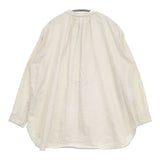 Ordinary fits ギャザー ハーフボタン プルオーバー コットン ブラウス シャツ キナリ ベージュ レディース オーディナリーフィッツ【中古】5-0830M∞