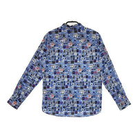 Paul Smith PS サマーチルズ 総柄 サイズ40 長袖シャツ ブルー レディース ポール・スミス【中古】5-0810M∞