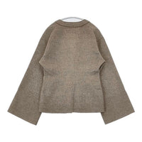 DES PRES ライトダブルフェイスシャギー ノーカラージャケット 定価49500円 ジャケット 22AW グレージュ レディース デプレ【中古】5-0821T∞