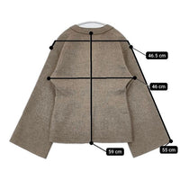 DES PRES ライトダブルフェイスシャギー ノーカラージャケット 定価49500円 ジャケット 22AW グレージュ レディース デプレ【中古】5-0821T∞