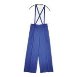 green label relaxing UNITED ARROWS B サージ ワイド パンツ 2WAY サロペット ブルー レディース グリーンレーベルリラクシング【中古】5-0830G∞