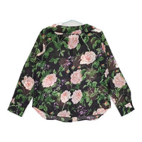 49AV.junko shimada 花柄 シアー ブラウス シャツ ブラック レディース ジュンコシマダ【中古】5-0810M∞