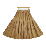 45R/45rpm ダンプのプリーツスカート 定価53900円 ロングスカート ベージュ レディース フォーティーファイブアールピーエム【中古】5-1124M∞