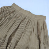 45R/45rpm ダンプのプリーツスカート 定価53900円 ロングスカート ベージュ レディース フォーティーファイブアールピーエム【中古】5-1124M∞