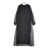 conte コンテ シアー バックスリット ロングワンピース 定価39600円 辺見えみり 8526-199-0010 ワンピース ブラック レディース【中古】5-0516M♪