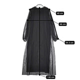 conte コンテ シアー バックスリット ロングワンピース 定価39600円 辺見えみり 8526-199-0010 ワンピース ブラック レディース【中古】5-0516M♪
