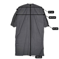 かぐれ インド製 比翼ボタン コットン ワイド ワンピース チャコールグレー レディース かぐれ【中古】5-0810M∞