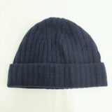 HUG O WaR ウールカシミヤ サイズF ニット帽 帽子 ニットキャップ ネイビー レディース ハグオーワー【中古】5-1021T◎