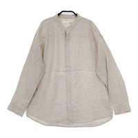evam eva リネン band collar shirt 定価33000円 E233T068 ブラウス シャツ ベージュ レディース エヴァムエヴァ【中古】5-0810M∞