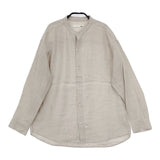 evam eva リネン band collar shirt 定価33000円 E233T068 ブラウス シャツ ベージュ レディース エヴァムエヴァ【中古】5-0810M∞