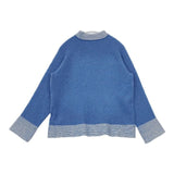 GEORGES RECH シャイニーブークレニットプルオーバー 定価23100円 PZFCC-23210 セーター ニット ブルー レディース ジョルジュレッシュ【中古】5-0821T∞