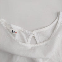 45R/45rpm カットワーク×天竺Tシャツ 定価18700円 レース カットソー ホワイト レディース フォーティーファイブアールピーエム【中古】5-0613S♪