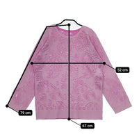me ISSEY MIYAKE カットワーク レース MI02KJ793 プリーツ 長袖Ｔシャツ カットソー ロンＴ ピンク レディース ミー イッセイミヤケ【中古】5-0803M∞