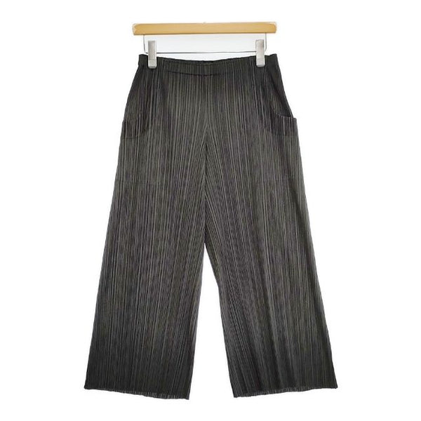 PLEATS PLEASE ISSEY MIYAKE PP91-JF404 プリーツ ワイド パンツ ブラック レディース プリーツプリーズ【中古】5-1124G∞