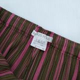 PLEATS PLEASE ISSEY MIYAKE プリーツ ワイドパンツ PP13-JF672 ポリエステルコットン パンツ ブラウン ピンク レディース プリーツプリーズ【中古】5-1106M∞