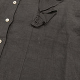 MAGALI ファナージュリネン・サイドフリルブラウス 定価18000円 ブラウス シャツ チャコールグレー レディース マガリ【中古】5-0613S♪