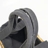 ebagos 15AW 防水キャンバス×紅籐 扇型 定価56000円 かごバッグ ベージュ ブラック レディース エバゴス【中古】5-0605G◎