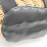 ebagos 15AW 防水キャンバス×紅籐 扇型 定価56000円 かごバッグ ベージュ ブラック レディース エバゴス【中古】5-0605G◎