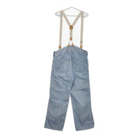 Toujours サスペンダー付き ワイドパンツ デニムパンツ ライトブルー レディース トゥジュー【中古】5-0720G∞