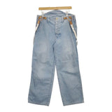 Toujours サスペンダー付き ワイドパンツ デニムパンツ ライトブルー レディース トゥジュー【中古】5-0720G∞